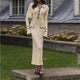 French light luxury ruffled knitted dress 2025 European and American new autumn and winter sweater dress lapel tight mid-length skirt-158