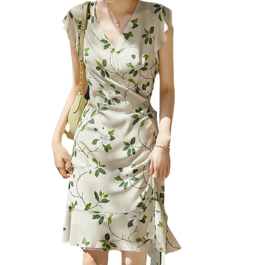 High-end heavy silk dress, mulberry silk sleeveless fishtail dress, French sweet and spicy style 2025 women's summer wear--560